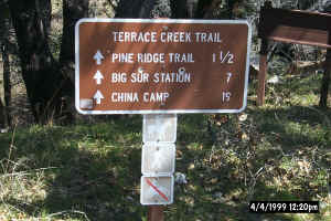 The start of the Terrace Creek Trail