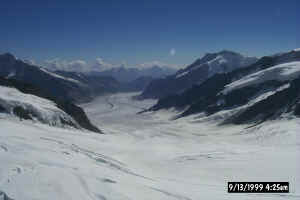 The glacier from Jungfrauhoch