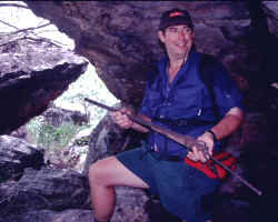 Jon with an Ancient Gun Left in a Cave