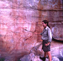 Leisa showing a Rock Art Selection