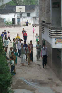 Children walking home from school