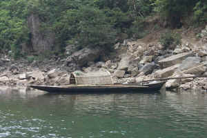 Classic river boat made out of local materials