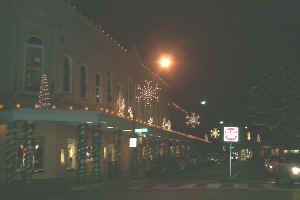 Holiday lights at night