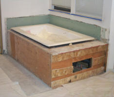 New 300 pound tub waiting for to be seated