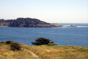 View across the bay at Mendocino