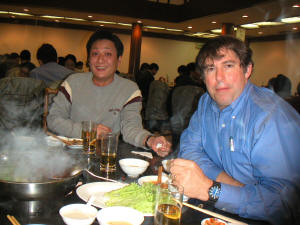 Jon and Philip enjoy a hotpot