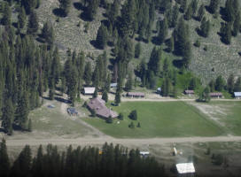Aerial of the Lodge & Cabins at Sulphur Creek