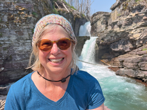 Jane at waterfall