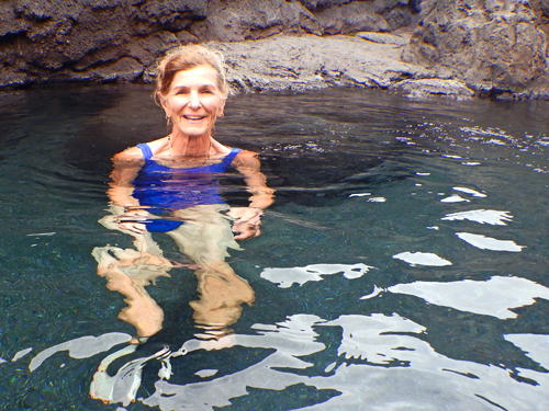 Relaxing in the hot springs