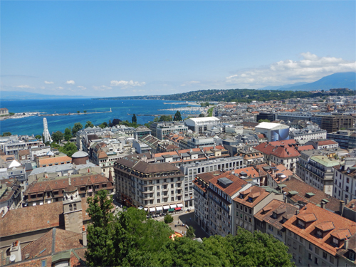 View from old town Geneva