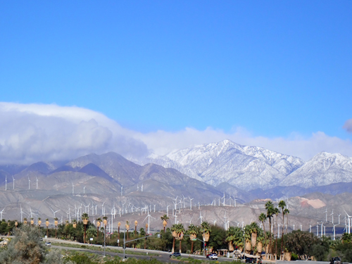 Mountains and windmills